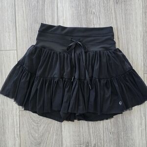 Black Tiered Ruffle Skirted Shorts